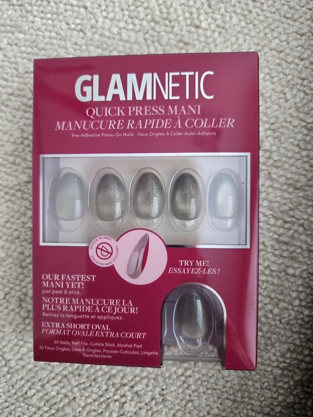 Glamnetic Quick Press Mani - Sparkly Moss Press-On Nails